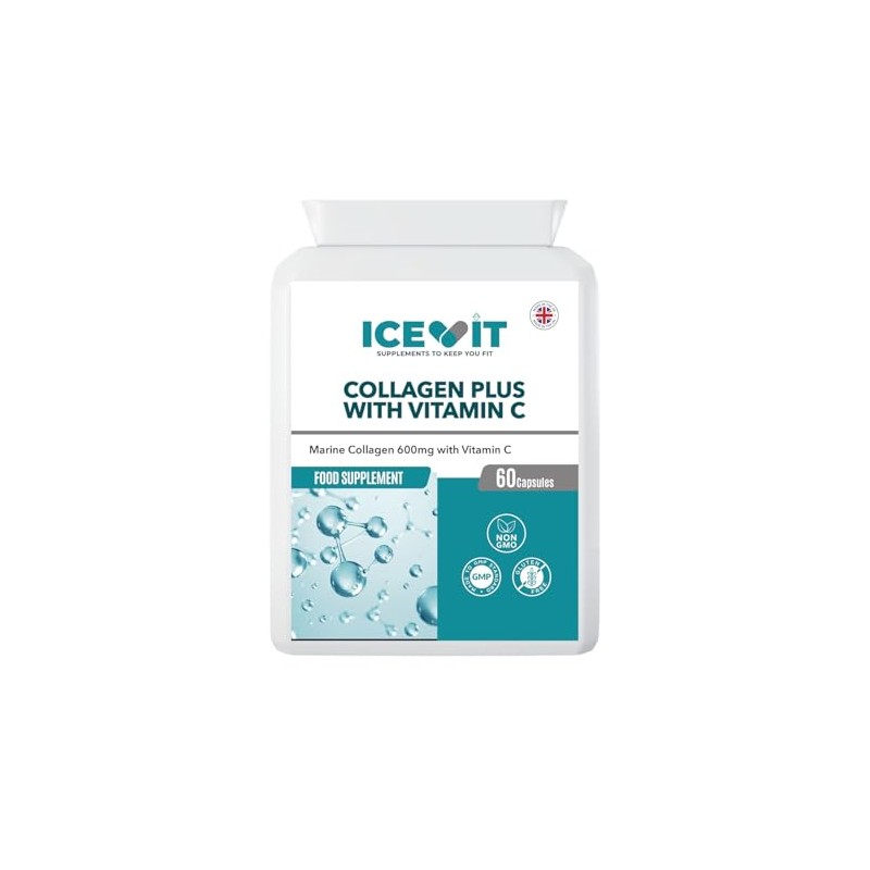 Marine Collagen 1200mg + Vitamin C, 60 Capsules, 1 Month