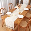 Betylifoy Macrame Table Runner Boho Table Runners Beige Rustic Coffee