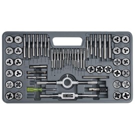 Anfrere 60pcs SAE & Metric Tap and Die Set, Metric Standard Rethreading Tool Kit, Coarse and Fine Threads for Cutting External and Internal Threads, Essential Repair Tool Kit with Storage Case