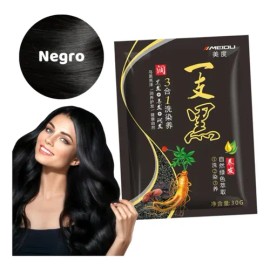 Shampoo Tinte Negro Instantáneo Jengibre Negro 10 Sobres                                                                                              