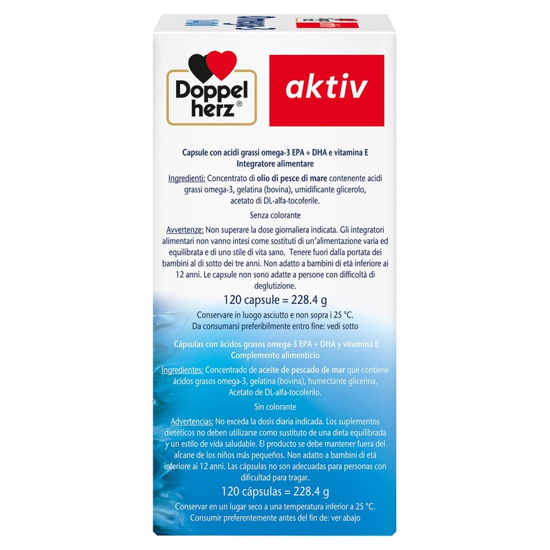 Doppelherz aktiv Omega 3 1400, Integratore con Olio di Pesce,