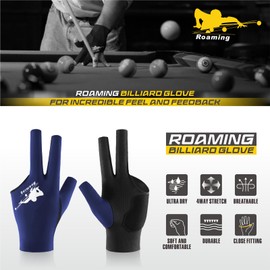 Roaming Pool Glove Billiards Glove fits on Left Hand for Men Women-A Smoother Stroke is A More ACCURATES Stroke