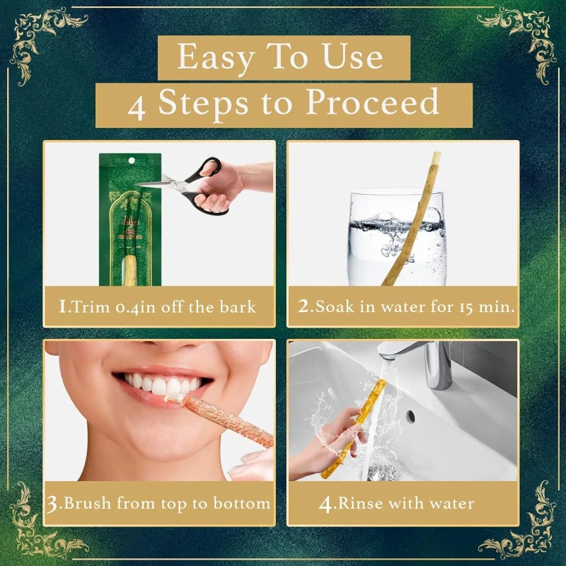 3/6/12Pack Natural Miswak Toothbrush Sticks Vacuum Sealed Traditional for Healthy