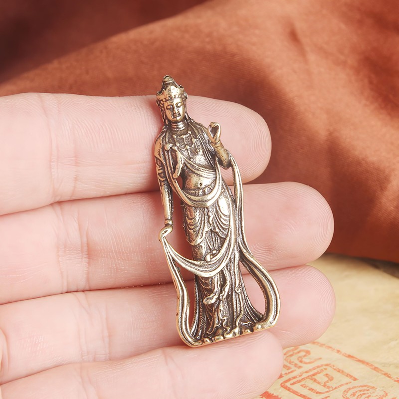 Kwan Yin Buddha Statue, Mini Size, Amulet, 2.0 inches (5