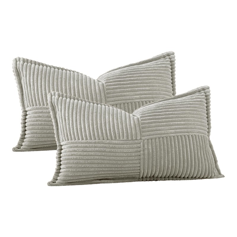Artscope Corduroy Cushion Covers Pack of 2 Modern Patchwork Throw