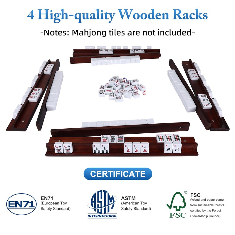 Offelec Upgraded Magnetic Mahjong Racks, 4 pcs American Mahjong Racks
