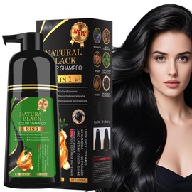 TWMINYUE Black Hair Dye Shampoo 6-in-1 Unisex Natural Herbal Formula, Hair Color Shampoo for Women&Man Long-Lasting Color for Grey Coverage Home & Salon (Natuarl Black)
