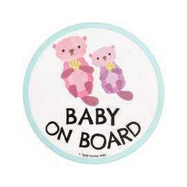 Pienihoho Itomaki Original Illustration, Car Magnet, BABY ON BOARD Diameter 5.5 inches (14 cm), Safety Sign, Riding Plate, Water Creature Illustration Series (BABY)