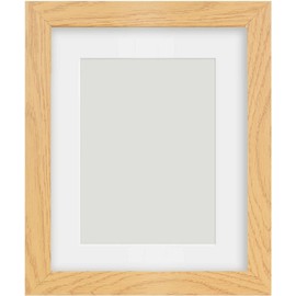 Alison Kingsgate Oak 8x6 Mount Frame With Perspex Sheet & Wall Mounted Hooks - 10x8 Photo Frames for 8x6” Image Size Picture Frames 10 x 8 inches picture frame With Mount (Oak)