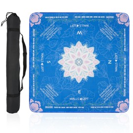 Mahjong Mat (32.5 x 32.5 pulgadas) con bolsa de transporte negra, antideslizante, reductora de ruido para mesa, juegos de mesa, juegos de mesa, juegos de azulejos y tarjetas