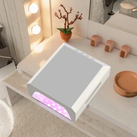 UV LED Nail Lamp 60W Portable Nail Dryer 4 Timer Professional Manicure Curing Lamp Home Saloncolor: White