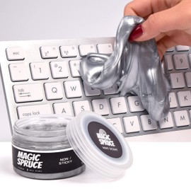 ToysButty Cleaning Gel for Car Interior, Universal Car Cleaning Kit with Mint Scented Luxury Silver Cleaning Gel Putty Reusable, Non-Water Keyboard Cleaner for Laptop Dust Cleaning in Containers