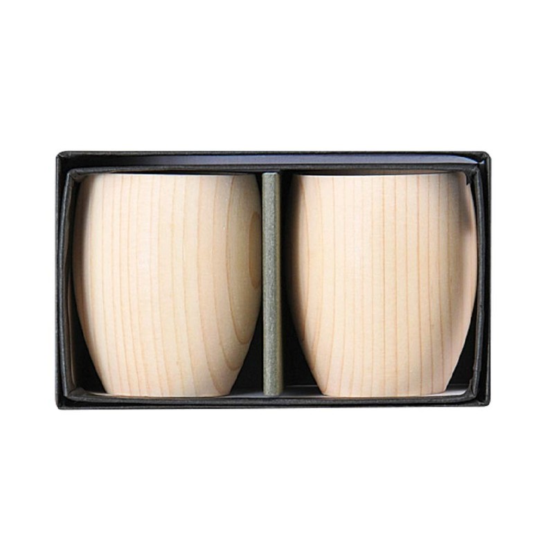 EDOYA Hinoki Wood Sake Cups (Set of 2) Made in