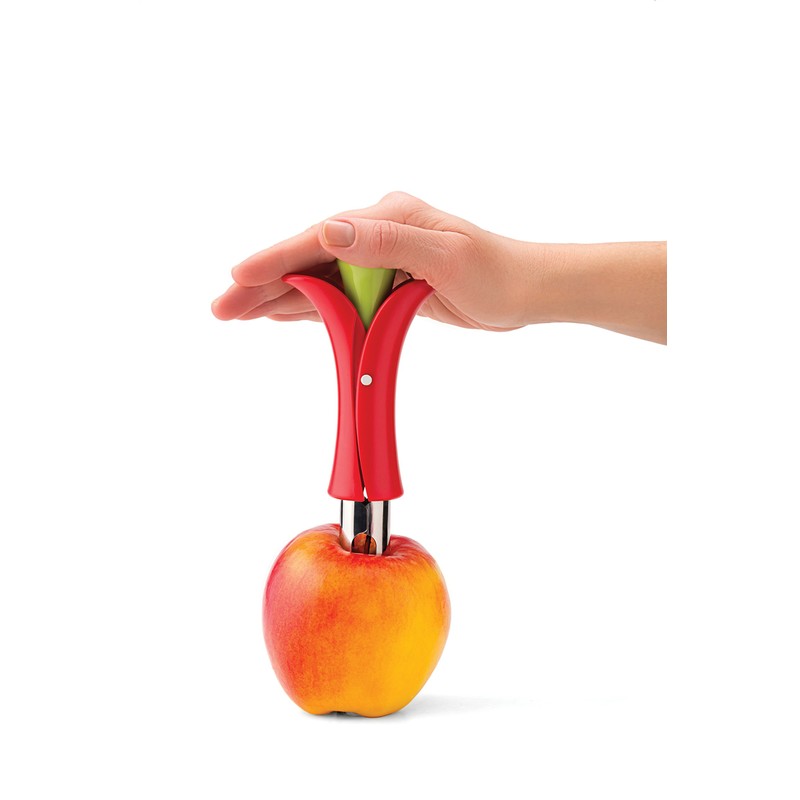 Joie Apfelentkerner "Blüte", Edelstahl, Rot/silber, 20 x 8 x 4