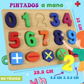 J.H. Company Rompecabezas Juguete Didactico Madera Numeros Letras M-092