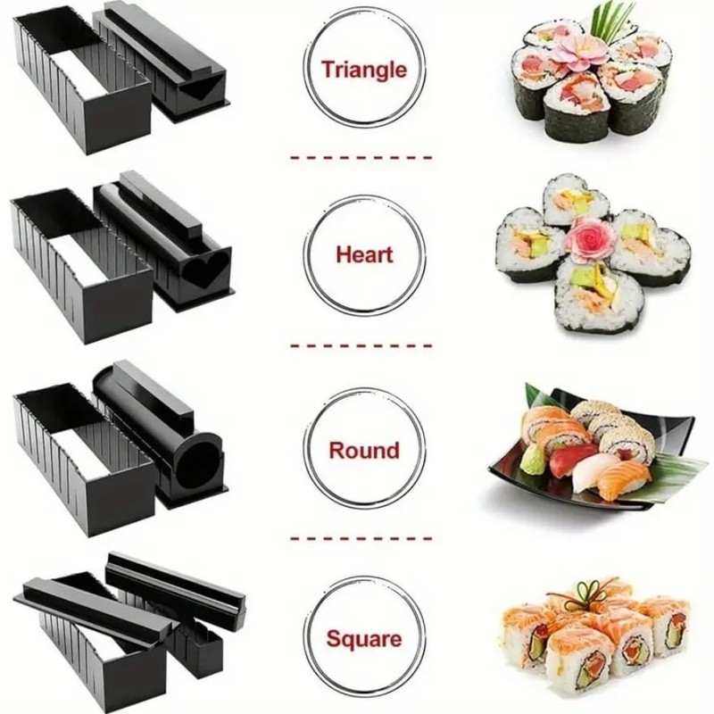 THP DEALS Sushi Making Kit Sushi Maker 12 Pcs Plastic