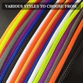 Othmro PET Cable Sleeve Braided Expandable High Temperature Electrical Cable Sleeve Sleeve 2m x 6mm Black 1 Piece