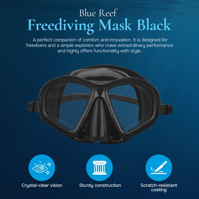 Blue Reef Freediving Mask - Black