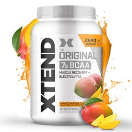 XTEND Original BCAA Powder Mango Madness | Sugar Free Post Workout Muscle Recovery Drink with Amino Acids | 7g BCAAs for Men & Women | 90 Servings