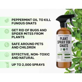 Kate's Garden Plant Spray for Insects & Getting Rid of Gnats. Fungus Gnat Killer & Bug Spray for Indoor Plants (16oz, Pet Safe, Non Toxic)