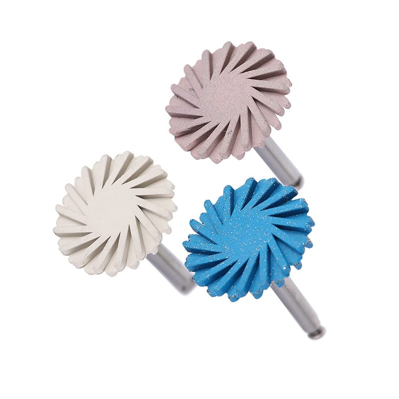 6Pcs Dental Rubber Polisher Composite Resin Polishing Wheel Spiral Flex