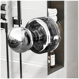 YIDELAI Powerful Suction Cup Glass Mirror Door Handle, Refrigerator Drawer Bathroom Wall armrest, Bathtub Shower Handle Kitchen Drawer Cabinet knob Suction Cup (Black)