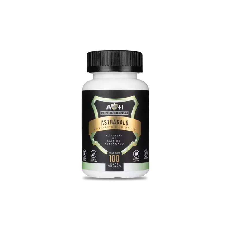 Suplemento Astragalo Puro 100 Cápsulas 500mg A4h Astragalus Sabor Sin