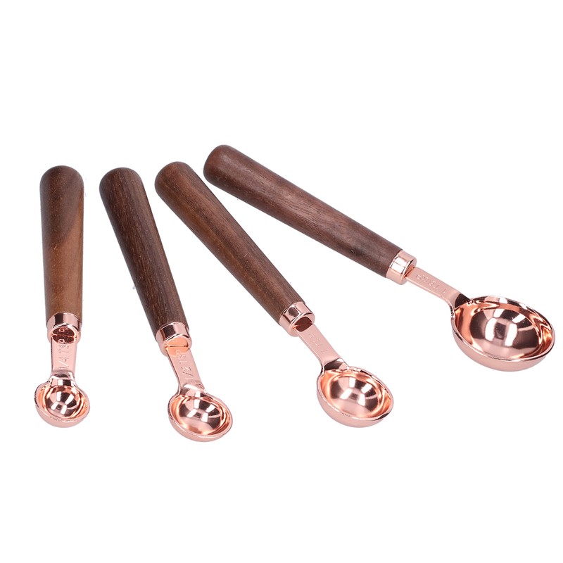 4pcs Rose Gold Measuring Cup with Scale Stainless Steel Measuring