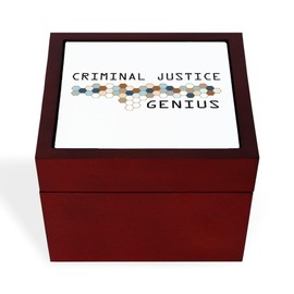 CafePress Criminal Justice Genius Memory Keepsake Jewelry Box, 5"x5"x3.75"