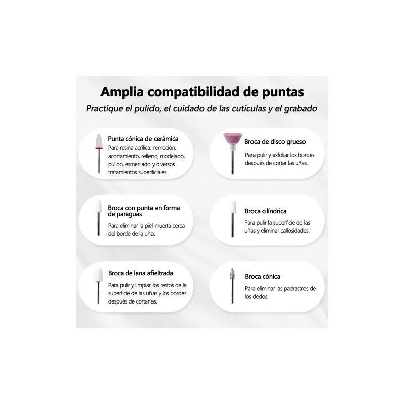 Pulidor De Uñas Profesional 35000rpm Cableado Multifuncional