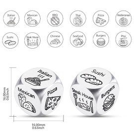 Date Night Ideas Food Dice Gifts for Boyfriend Girlfriend Couples Christmas Stocking Stuffers for Adults Valentines Day 1 Year Anniversary for Her Him Date Night Dice Birthday Gifts for Husband Wife