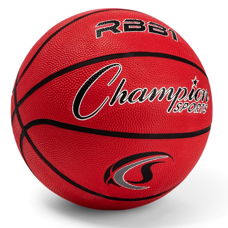 Champion Sports RBB1RD Sport Pro Rubber Basketball, 29.5" - 30"