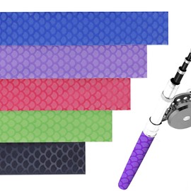 Greatfishing Fish Scale Pattern Heat Shrink Sleeve Wrap Fishing Bulding Handle Cork Rod Grip with Non Slip Waterproof and Insulation 40inch 5 Color 5 Size Choice Durable Repair(Purple Diamter:25mm)