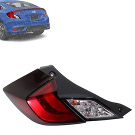 Vantage Auto Parts - Tail Light Driver Side Compatible with Honda Civic Coupe 2016-2018 | Direct Replacement | Clear & Red Lens | 33550TBGA01 | HO2800191