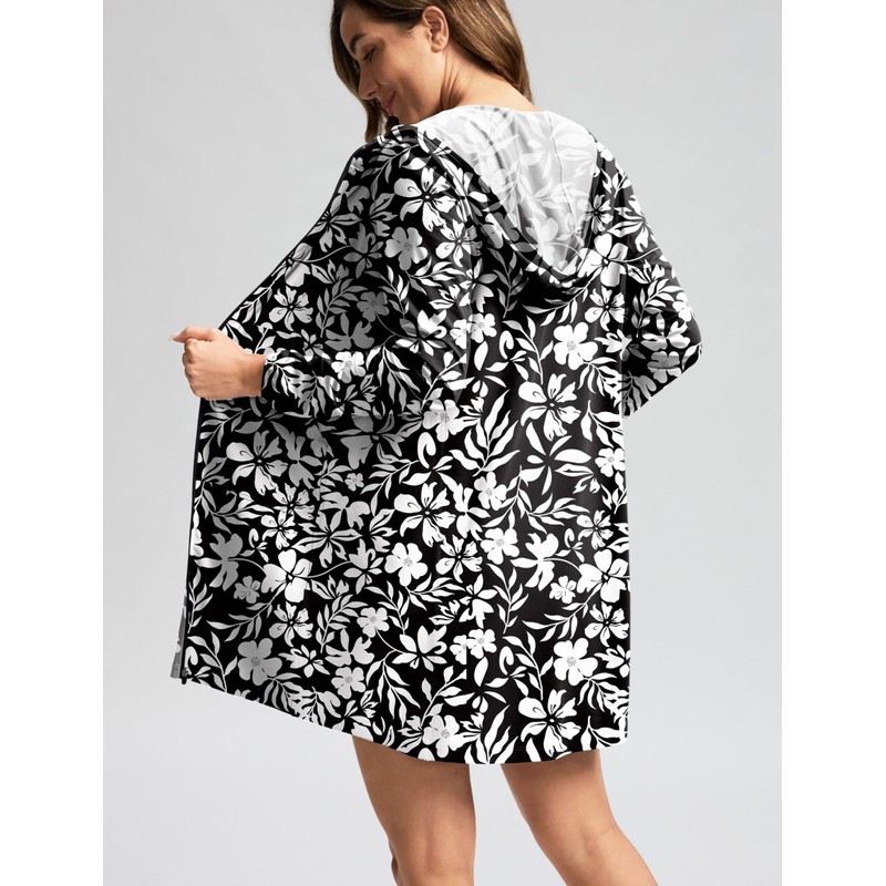 Women's UPF 50+ Swim Cover Up Sun Protection Hoodie Long