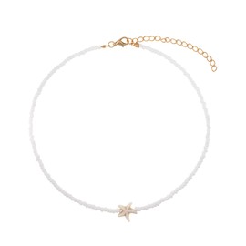 Lameybrt Cowrie shell Surfer Necklaces Beach Handmade Choker Hawaiian Summer Conch Necklace for Women (shell 4)