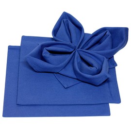 Pack of 3 Textile Napkins 45 cm x 45 cm 100% Cotton in Blue