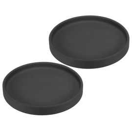 PATIKIL 6 Inch Round Ceramic Plant Saucer, 2 Pack Plant Saucer Tray Flower Planter Drip Tray for Indoors Outdoors Patio Balcony, Black
