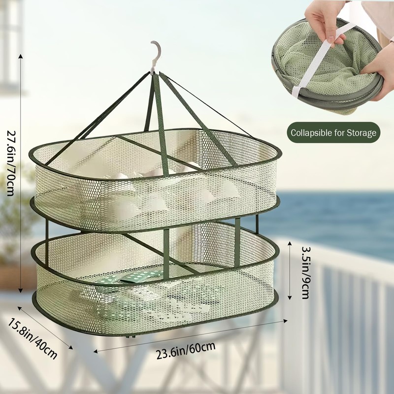 COVRA 2-Pack 23.6×15.7×3.5 Inches Single Layer, Double-Layer Foldable Mesh Drying