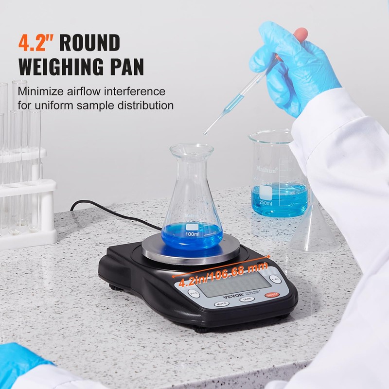 VEVOR Lab Scale, 600g x 0.01g Accuracy High Precision Analytical