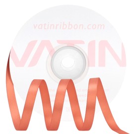 VATIN Double Face Copper Satin Ribbon 1/4" Continuous 25 Yards,Copper Polyester Fabric Ribbon use for Bows Bouquet, Gift Wrapping, Floral Arrangement Wedding Decoration