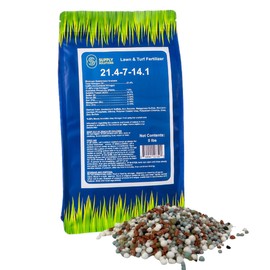 Supply Solutions 21.4-7-14.1 Lawn and Turf Fertilizer with Iron - Achieves a Lush Green Lawn in Weeks - Turf Builder for All Grass Types - for Greener Grass Fertilizer (5lbs)