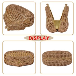 Novelty Crystal Clutch Coin Wallet Women Rhinestone Purse Sparkling Evening Bags for Wedding Party Prom Handbag(small house 1)