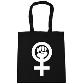 Hippowarehouse Feminist Symbol Tote Shopping Gym Beach Bag 42cm x38cm, 10 litres