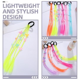 NOLITOY 6pcs Wig Ponytail Headband Hairband Ponytail Extension Colorful Hair Extension for Kids Hair Accessories Synthetic Braided Ponytail Extension Plastic