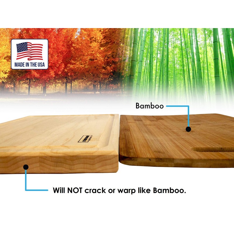 Maple Wood Cutting Boards for Kitchen 14x10 | Hardwood Kitchen