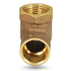 Supply Giant DDGU1238 C X F Cast Brass Tee Fitting with Solder Cups and Female Threaded Branch, 1/2" x 3/8, 1/2" x 1/2" x