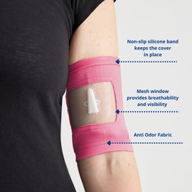 Care+Wear - PICC Line Cover (Toddler, Fuchsia) - Secure Slip-Resistant Design - Anti-Odor Hypoallergenic Material - Easy Monitoring Window - Machine Washable Durability