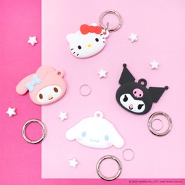 iFace Sanrio Friends Special Edition Silicone Protective Cover Compatible with Apple AirTag [Cute Character Case] [Carabiner Keychain Clip Included] - Kuromi