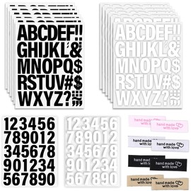 Asaisimg 14 Sheets 588 Pcs Iron on Letters and Numbers, with 8 Pcs labels, 2 Inch Iron on Vinyl Letters for Clothing, Heat Transfer Letters with A-Z PU Alphabets Sticker, Iron Letters for Fabric